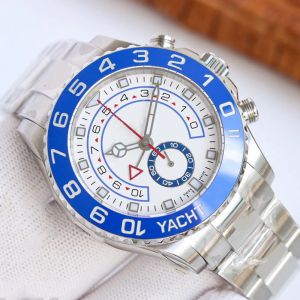 Yacht AAA 3A HANDSES 44MM MEN MEN SAPPHIRE GLASS OYSTERSTEEL مع مربع أخضر أصلي Jason007 Watch 12-2