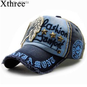 Top Caps Xthree Marka Pamuk Moda Nakış Antika Stil Beyzbol Kapağı Casquette Snapback Şapka Erkekler İçin Kadınlar L230523