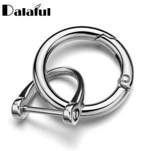 Metal Spring Gate O Ring Keychain For Car Key Holder Openable Bag Belt Strap Buckle Dog Chain D Shape Horseshoe Keyring ZH01