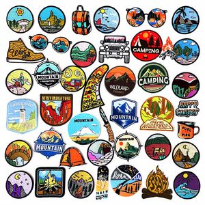 20PSCSewing Notions Tools Camping Landscape Iron Bandage Patch Clothing Sewing Fabric Handmade Decal Sticker Emblem Parche P230524