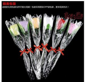 10 pieces rose flower valentine's day lover wedding gift towel With gift 20 * 20 cm