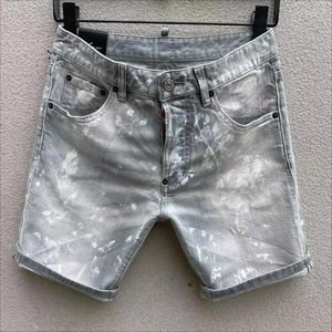 Herren Jeans Herren Sommer Trendy Casual Style Slim Short Fashion Spray Paint Hole Denim Shorts D251