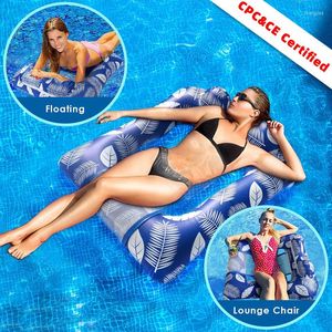 Lägermöbler Uppblåsbar madrass Vatten Hammock Recliner Swimming Pool Floating Lounge Stol Foldbar PVC Outdoor Adult Party Toys 2023