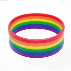 Braccialetto 50 pz Commercio All'ingrosso Sei Colori Lesbiche Gay Pride Arcobaleno Colorato Braccialetto Silcon Braccialetto Per Adulti Gioielli Popolari Regali dell'amante