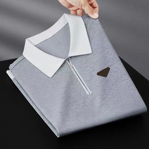 Mens Polos Casual Shirt High Quality Cotton T-Shirt Zippers Neck Short Polo Man Tops Tees Designer Tshirts Asian Size M-3XL