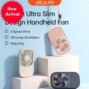 Ny Jisulife Mini Handheld Fan Small Fans Portable med konsol USB -uppladdningsbar skrivbordsfläkt Makeup Eyelash Fan Skicka Lanyard