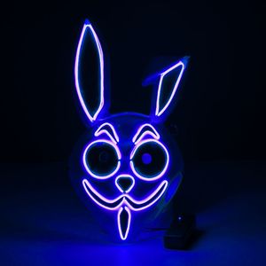 Maschere per feste Led bagliore ferank lunghe orecchie piegate coniglio bagliore maschera anime cos oggetti di scena faccia di gatto Halloween 230523