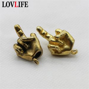 Metall Messing Angehoben Mittelfinger Up Form Schlüsselbund Anhänger Schmuck Punk Rock Männer Mode Auto Schlüssel Kette Ring Hängen Hand schlüsselbund