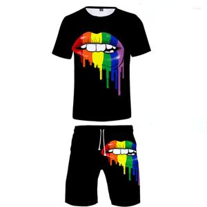 Männer Trainingsanzüge Bunte Elemente Mode 3D Druck Mann Frauen T-shirt Sets Regenbogen LGBT Shorts Zwei Stück Set Casual Harajuku streetwear