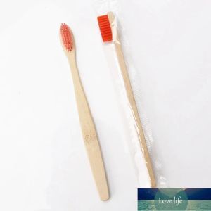 Kaliteli Bambu Diş Fırçası Yumuşak Kıl Fırça Doğal Bambu Diş Fırçası Gökkuşağı Renk Oral Bakım Otel Tek Kullanımlık Ev Banyo Malzemeleri