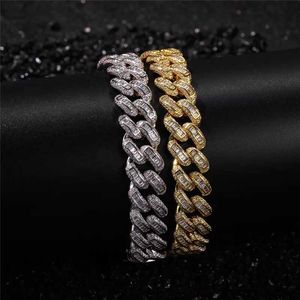 Pulseira colar mossanite qianjian jóias totalmente gelado para fora espumante diamante moissanite miami cubana link pulseira masculina