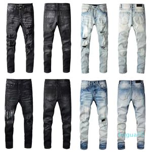2023Designer-Jeans mit hoher Taille, Damen-Jeans, Kratzjeans, Cargo-Hosen mit geradem Bein, modische Löcher, schwarze zerrissene Jeans, schmale Passform für alte Damen