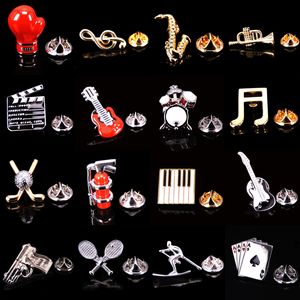 Music Equipment Violin Horn Saxofone Broche de Broche de Moda e Mulheres Lappel Pin Roupa de Acessórios para Mochilas