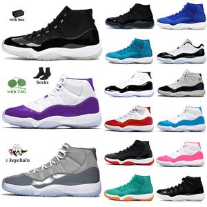 new basketball shoes jumpman 11 cherry 11s Pink White Jade Blue Green Orange Purple cool grey 11 Bred Concord with box jordens womens mens trainers euros 36-47 size 13