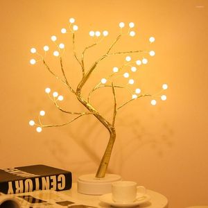 Dizeler 108/36LEDS USB Pil Gücü Peri Led Ağaç Işık Masası Bonsai Lamba Yıl için Düğün Noel Partisi Yatak Odası Odası Dekorasyonu