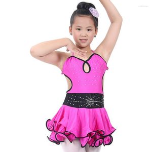 STEGN Wear Children's Dance Latin Skirt Girls Siamese Bra Straps Fantas