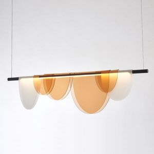 Lampade a sospensione L 100CM Nordic Bar Sala da pranzo Lampada a sospensione Apparecchio lungo in PVC Wedding Deco Multicolor Home Kitchen Lighting