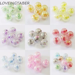 Beads Wholesale 14mm/16mm/18mm/20mm Chunky Acrylic Cored Crack AB Beads For Chunky Kids Necklace