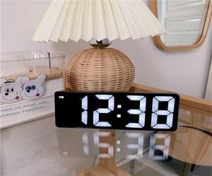 Smart LED Clock Bedside Digital Alarm S stół stołowy elektroniczny biurko zegarek srzemka funtowanie USB budzenie 2201157761266
