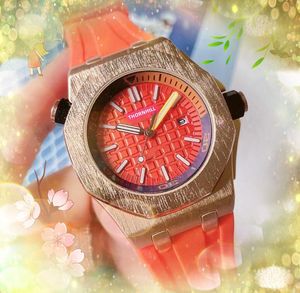 Popularne zegarki szkieletowe szkieletowe stopy Stopwatch 42 mm gumowy stal ze stali nierdzewnej Zegar kwarcowy ruch chronograf oryginalny zapięcie analogowe