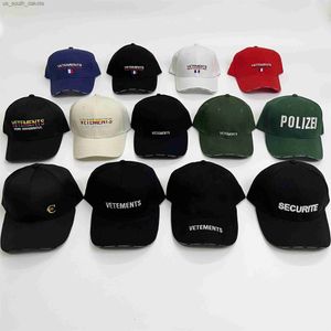 Ballkappen gute Qualität weiße Vetements Fashion Baseball Cap Men 1 1 Vetements Frauen Stickereien Vtm Caps Best Selling L230523