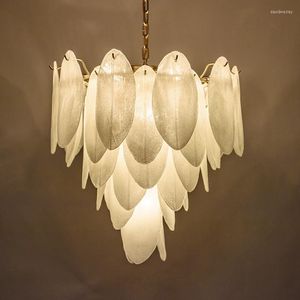 Lampy wiszące 3 różne szklane liście połysk lame e14 lampy platforma złota metalowa salon luminaria wisząca lampa zawiesina lamparas