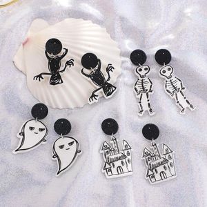 Baumelnde Ohrringe Gojomem Halloween Kreative Lustige Acryl Geist Skelett Schloss Kleiner Teufel Anhänger Coole Punk Brincos Frauen Schmuck