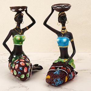 Candle Holders African Women Exquisite Table Candlestick Heat-resistance Creative Chic Party Supplies For Living Room Bedroom