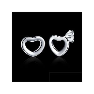 Ohrstecker Damen Sterling Silber Überzogene flache und hohle Ohrringe Gsse109 Mode 925 Platte Ohrring Schmuck Geschenk Drop Lieferung DHR5R