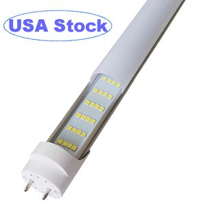 4FT LED T8 Ballast Bypass Type B Light Tube, 72W Dual-Ended Connection, 6500K, Transparent Frosted Milky Lens, T8 Tube Light for G13 120-277V NO RF Driver crestech888