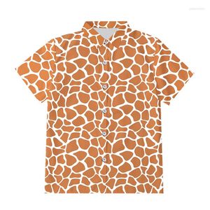 Männer Casual Hemden IFPD EU Größe Button Herrenmode 3D T-shirt Druck Giraffe Streifen Streetwear Plus Kleidung Sommer