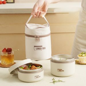 Isolamento Bento Box Scatola da pranzo portatile in acciaio inossidabile con coperchio Ciotola per zuppa Tazza per porridge Scatola per zuppa Scatola da pranzo in stile giapponese per studenti delle scuole elementari