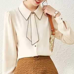 Damskie bluzki wiosenne jesień streamerowa koszula damskie top z długim rękawem koreańsko -mody Wysokiej jakości strój biznesowy designer
