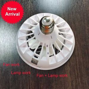 New Universal 2-in-1 AC 220V E27 12W LED Lamp E27 Ceiling Fan with LED Light Bulb for Home Office Night Market Book Room
