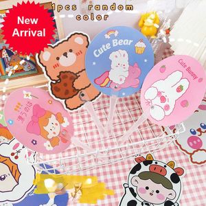 New 1pcs Easy to carry summer hand-held fan cartoon cute mini student hand fan Any picture random delivery