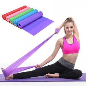 1.5/2M Yoga Pilates Stretch Resistance Band Exercise Fitness Band Training Elastic Rubber 150cm natural rubber Strength Training pull strap Gym Yoga Elastic Bands
