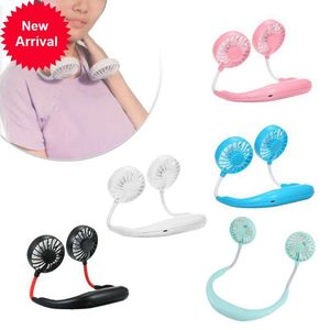 New Halter Portable Lazy Sports Fan Mini Hanging Neck Fan USB Rechargeable Sports manual Fan Air Cooler mini air conditioner Outdoo