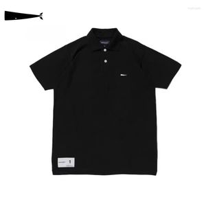 Erkekler Polos DCDT DESCENDENTED 20SS Japon Minimalist Moda Tarzı Küçük Balina Nakışları Sıradan Kavacı T-Shirt Erkek Polo Gömlek