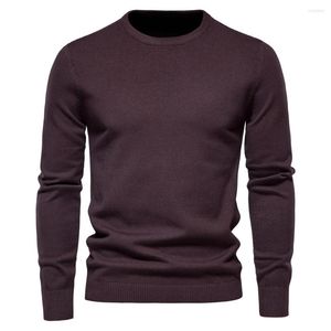 Maglioni da uomo Pullover basic da uomo Girocollo Tinta unita Maglione a maniche lunghe Casual Quotidiano Multicolore Maglieria di qualità