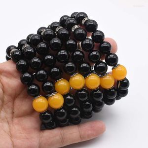 Strand 10 Mm Natural Agate Tourmaline Colorful Round Smooth Stone Beads Fashion Christmas Gift Bracelet