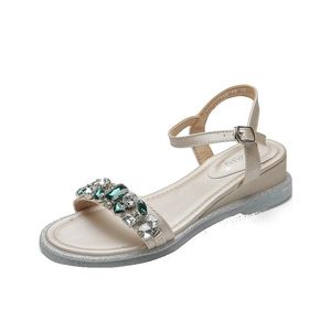 Sandali da donna Flat Diamond 2023 Summer Bohemian Fashion Outdoor Incontri Shopping Pantofole leggere traspiranti