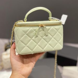 Fantastisk läder axel makeup väskor luxurys designers lång kedja mode kvinnor crossbody handväskor plånböcker damer koppling blommor väska totes cross body handbag