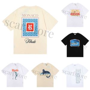 2024 Summer Rhude T Shirt Mens Designer T Shirt Rhude Casual Shirts Man Womens Tees Kort ärmar Top Sell Luxury Men Hip Hop Clothes Us Size S-2XL