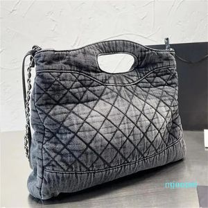 2023-Blue Gray Denim Shoulder Bags High Quality Cowboy Chain Tote Women's Luxury Flap Diamond Lattice Wallet Crossbody Classics Clutch Totes Purse