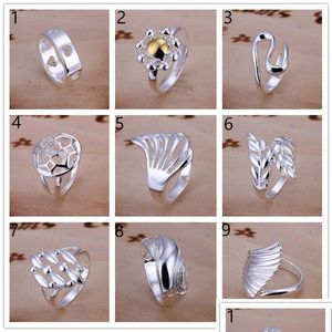 Band Rings Factory Direct Sale Direct 10 peças Difrent Style 925 SIER GSSR002D MILHAÇÃO Moda Fashion Sterling Ring Drop Drop Deliver