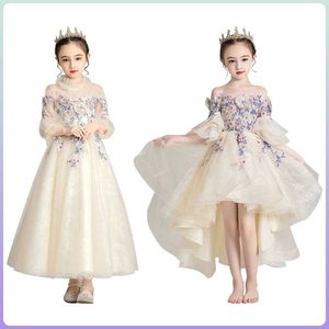 Abiti da ragazza Matrimonio da ragazza Festa di capodanno Coda da sera Elegante principessa Estate Abbigliamento per bambini 4-12 anni G220523