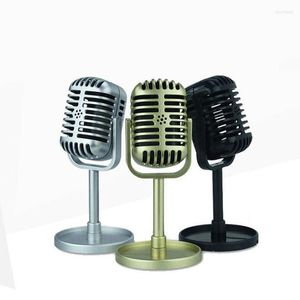 Microfones analógicos clássicos dinâmicos clássicos dinâmicos de microfone, estilo de tiro ao vivo, modelo de ar props Fake Model Props Posing de brinquedo