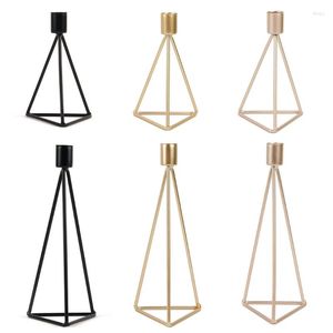 Candle Holders 69HF Nordic Geometric Candlestick Metal Holder For Table Centerpiece Wedding