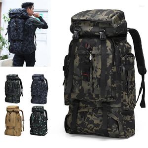 Mochila 80l Tático masculino Esportes ao ar livre de escalada à prova d'água Pacote de bolsas de viagem de camping rucksack para mulheres femininas