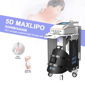 Multifunction 5D Maxlipo Laser 635nm 940nm Lipolaser Machine PDT LED Led Infrared Light Therapy Waist Belt Device Face Skin Lightening Body Lipo Slimming System